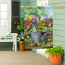 Watering Can Bunch Suede House Flag