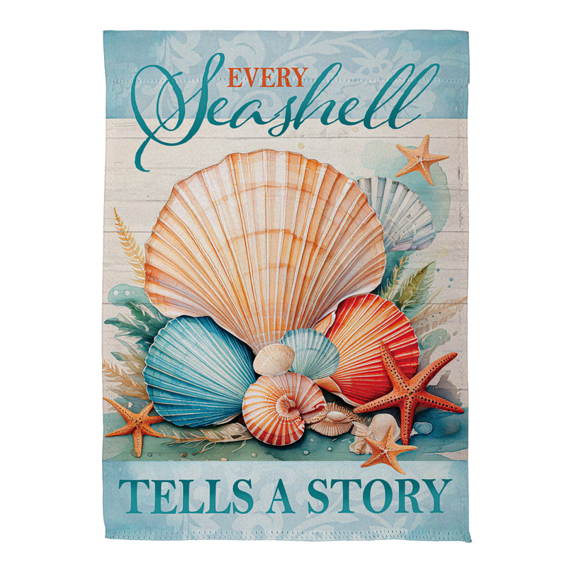 Seashell Story Suede Garden Flag