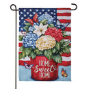 Patriotic Hydrangeas Suede Garden Flag