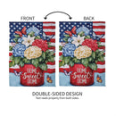 Patriotic Hydrangeas Suede Garden Flag