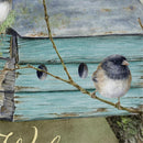 Rustic Birdhouse Suede Flag Garden