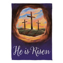 Empty Tomb Suede Garden Flag