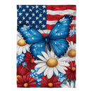 Patriotic Butterfly Suede House Flag