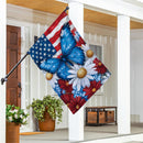 Patriotic Butterfly Suede House Flag