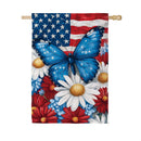 Patriotic Butterfly Suede House Flag