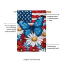 Patriotic Butterfly Suede House Flag