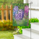 Colorful Wisteria Suede Garden Flag