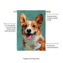 Pet Central Photo Dogs, Corgi Suede House Flag