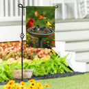 Bathing Birds Suede Garden Flag