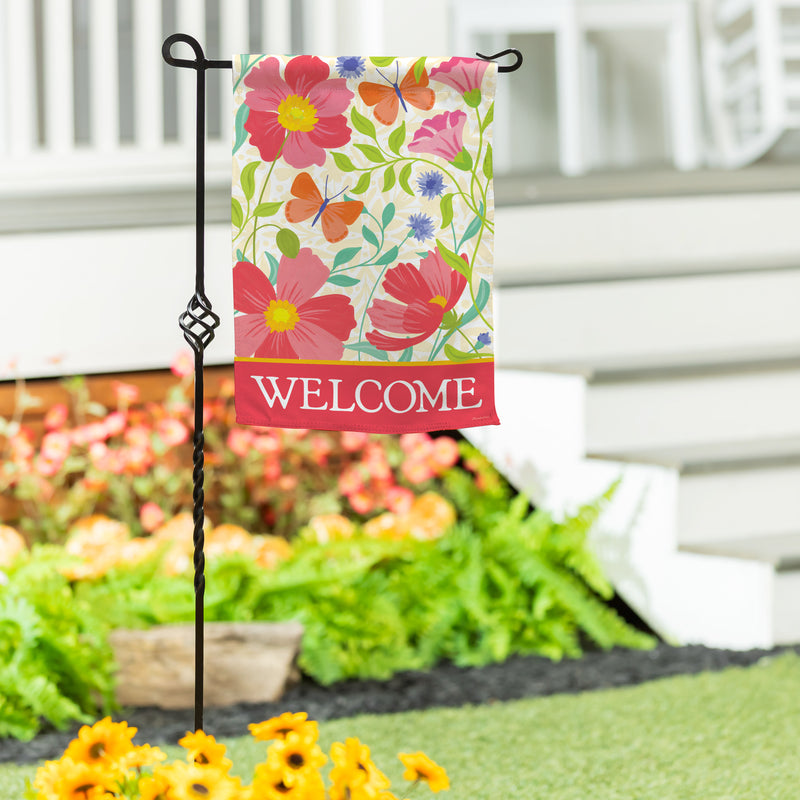 Wildflower Bunch Suede Garden Flag