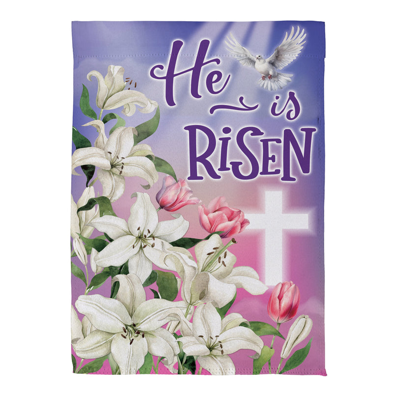 Risen Easter Dove Suede House Flag