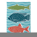 Wave Of Fish  Suede House Flag