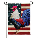 All American Rooster Suede Garden Flag