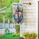 Seas The Day Anchor Suede House Flag