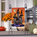 Haunted House Nighttime Suede Flag Garden