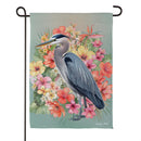 Tropical Heron Suede Garden Flag