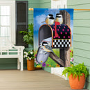 Delivery Chickadees Suede House Flag