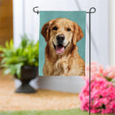 Camera Day Dogs, Golden Retriever Suede Garden Flag