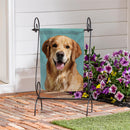 Camera Day Dogs, Golden Retriever Suede Garden Flag