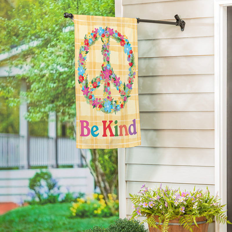 Floral Be Kind Suede House Flag