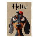Dog & Ladybug Suede House Flag