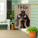 Dog & Ladybug Suede House Flag