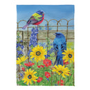 Colorful Songbird Fence Suede House Flag