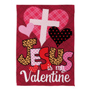 Jesus Is My Valentine Suede House Flag