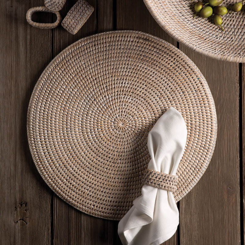 NAPA Home & Garden, BURMA RATTAN ROUND PLACEMAT,TN231WH