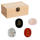 Engraved Wish Stone Token, Asst of 24 in Box