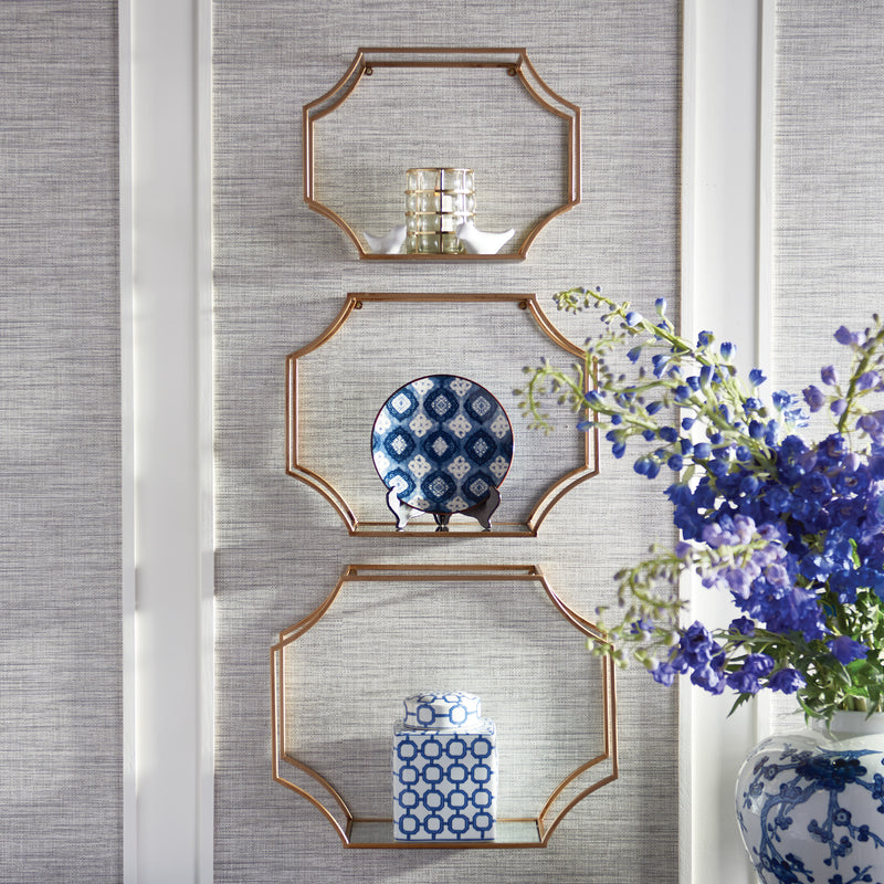 NAPA Home & Garden, HUDSON MIRRORED WALL SHELVES, SET OF 3,TY201