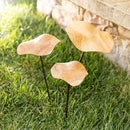Wood Mushroom Metal Stakes, Set of 3