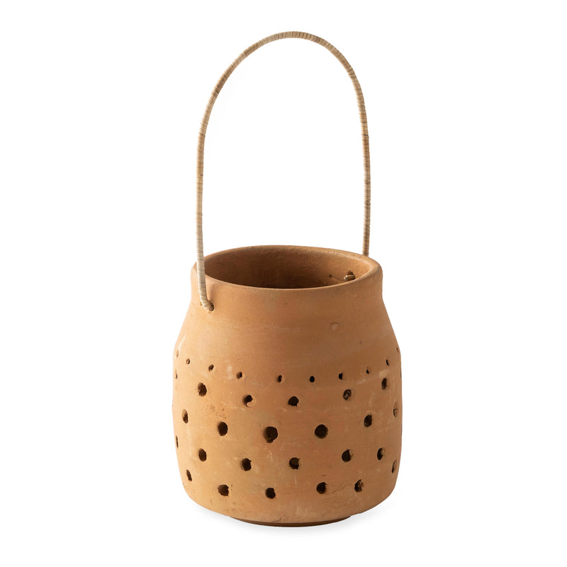 Cut-Out Dots Clay Lantern