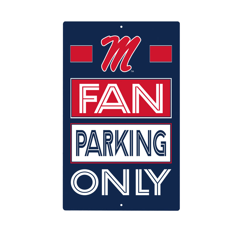 University of Mississippi Fan Parking USA Metal Wall Sign, 7.5" x 11.5"