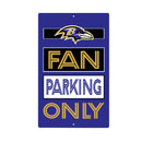 Baltimore Ravens Fan Parking USA Metal Wall Sign, 7.5" x 11.5"