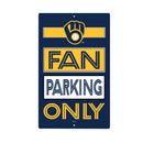Milwaukee Brewers Fan Parking USA Metal Wall Sign, 7.5" x 11.5"