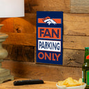 Denver Broncos Fan Parking USA Metal Wall Sign, 7.5" x 11.5"