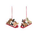 Cats & Dogs Sled Ornaments, A/2