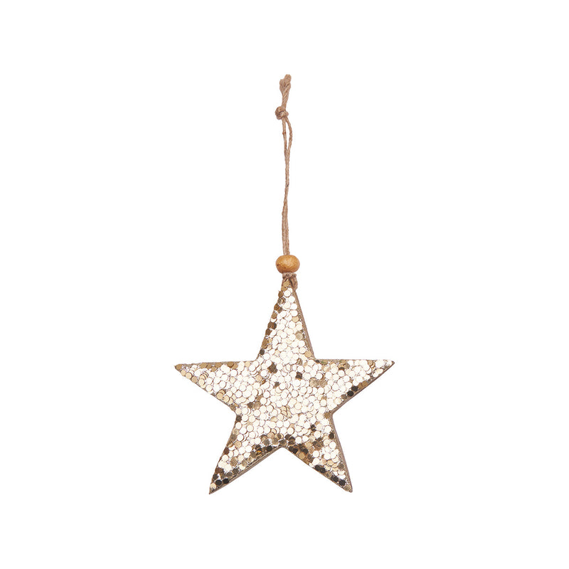 Sequin Golden Star Ornament