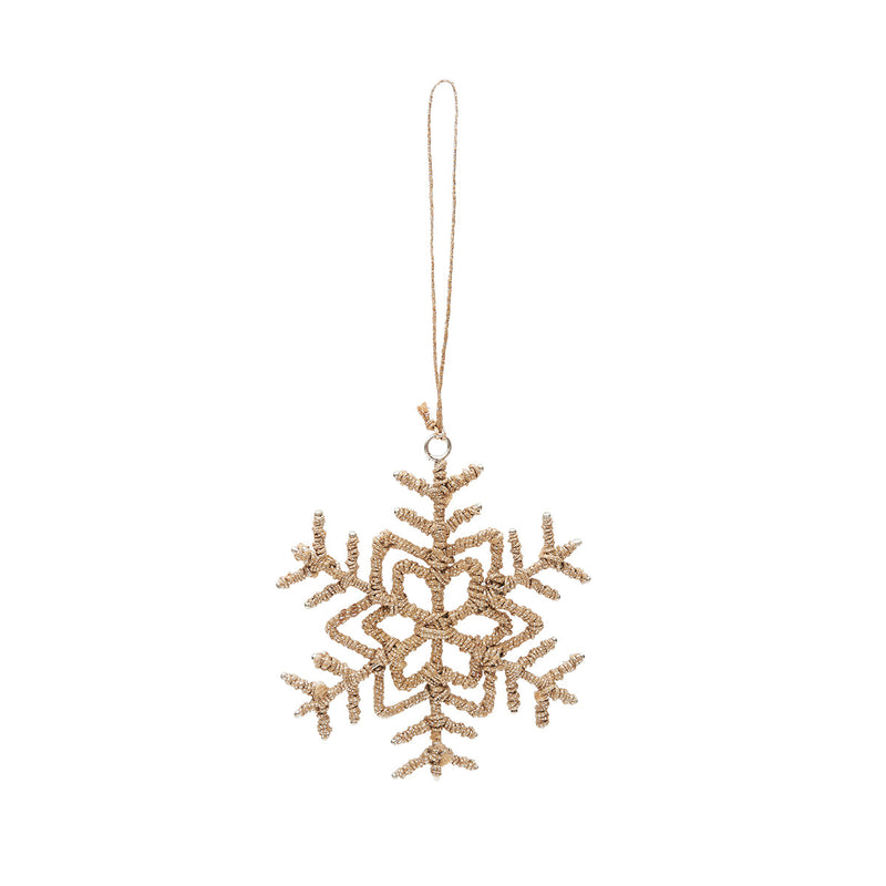 Jute Hexagonal Snowflake Ornament