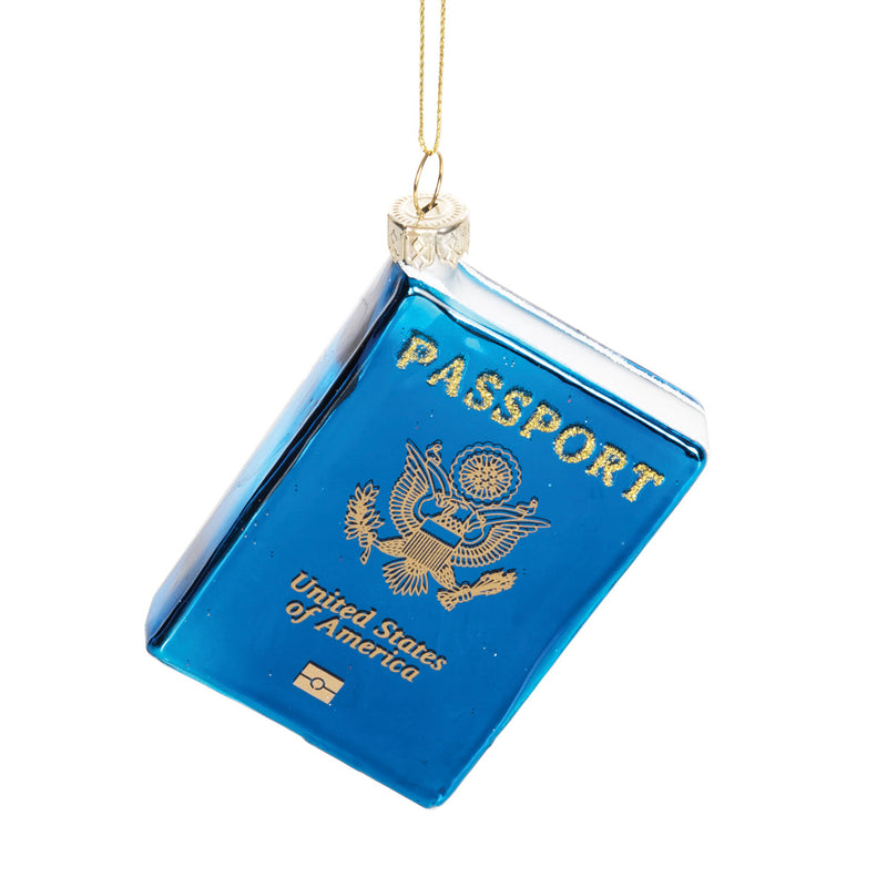 Blown Glass Passport Orn