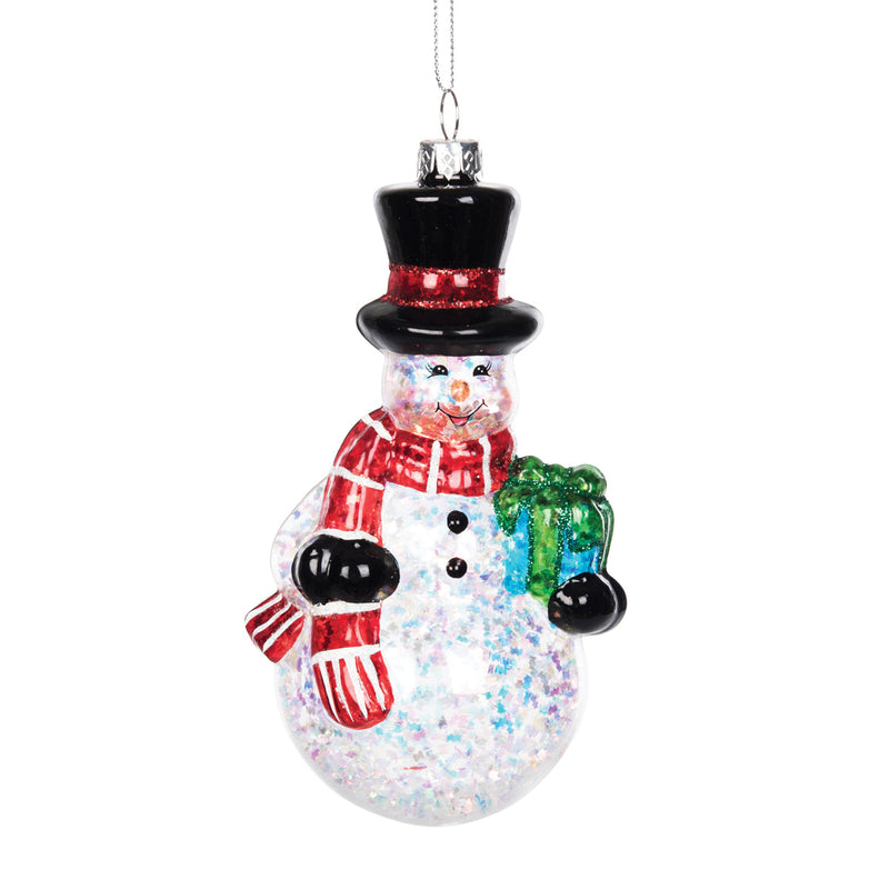 Blown Glass Snowman Orn