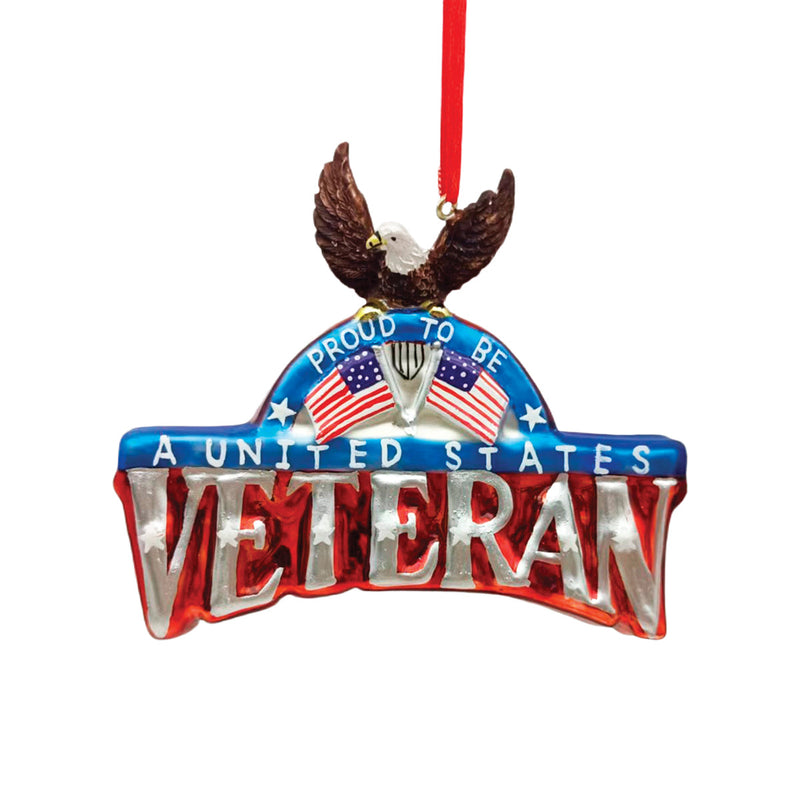 Blown Glass Veteran Orn