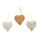 Metallic Shimmer Heart Orn, A/3