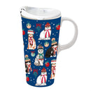 Ceramic Perfect Travel Cup, 17oz, w/ Gift Box, Winter Cats