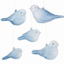 Napa Home Garden, GLASS FROSTY BIRD ORNAMENTS ,SET OF 5,z4120bl