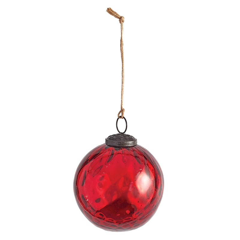 WINTERBERRY GLS ORB ORN 4" RED