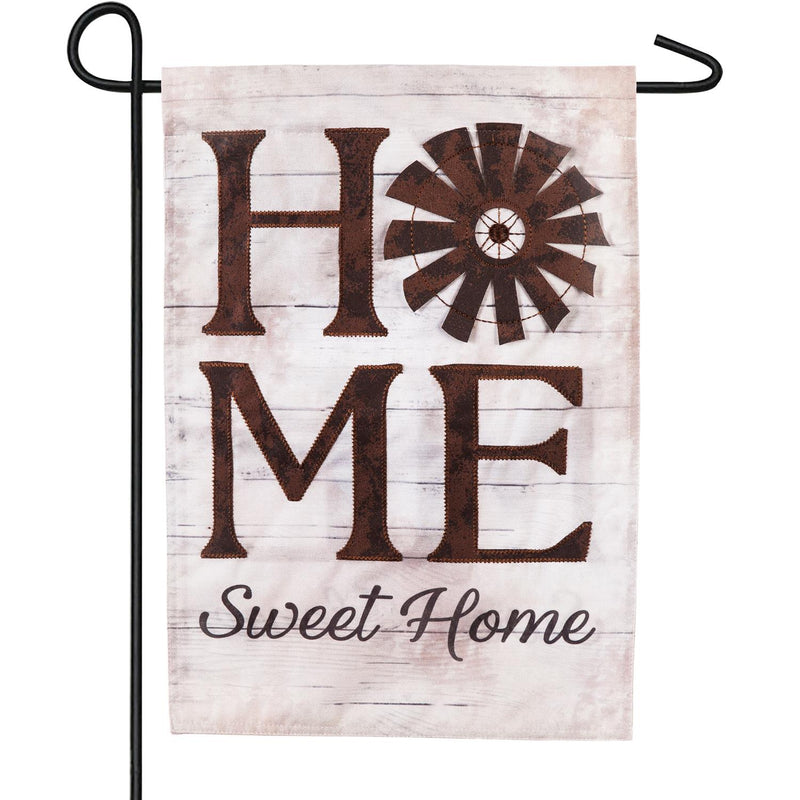 Suede Garden Flag,Windmill Home Sweet Home
