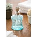 Crackle Glass Soap Pump, Blue