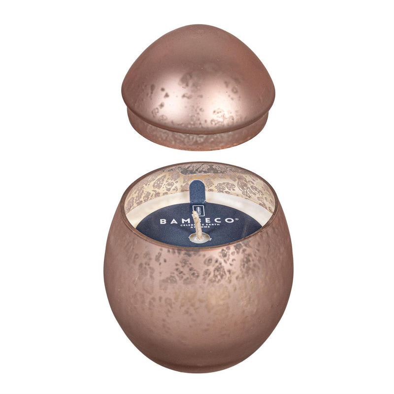 Bunny Blooms Egg Mercury Glass Candle Rose Smoke